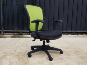 Office chair, fabric cushion, mesh backrest, green_T7GS8UCA68