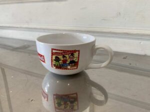 Ceramic soup bowl with handle, Campbell's brand.
