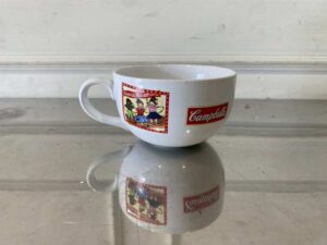 Ceramic soup bowl with handle, Campbell's brand.