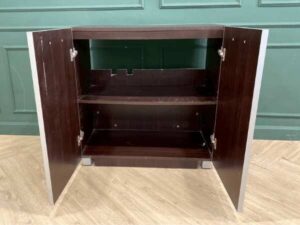 2-door wooden cabinet, glass top, black_T9QICR4BFY