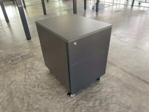 Mobile cabinet with 2 drawers and wheels, dark gray.