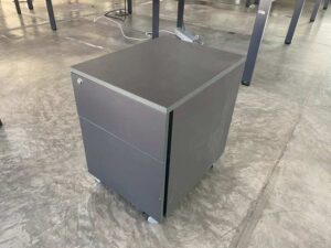 Mobile cabinet with 2 drawers and wheels, dark gray.