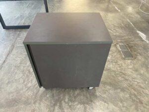 Mobile cabinet with 2 drawers and wheels, dark gray.