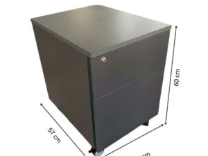 Mobile cabinet with 2 drawers and wheels, dark gray.