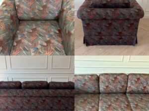3+1 seater sofa set, vintage style fabric upholstery (1)