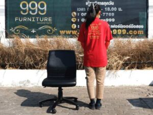 Rockworth office chair, leather seat, armless, steel legs._TIQFKB9IAI
