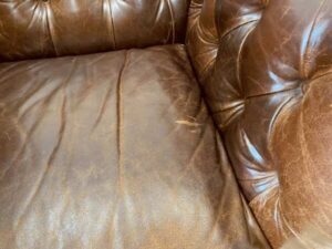1-seater armchair, full genuine leather upholstery, studded, button-tufted, brown color, Chesterfield style, SB FURNITURE brand (1)_TJJQ5DZRA1