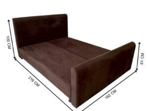 5-foot bed, brown velvet