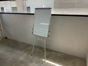 White flipchart board with stand