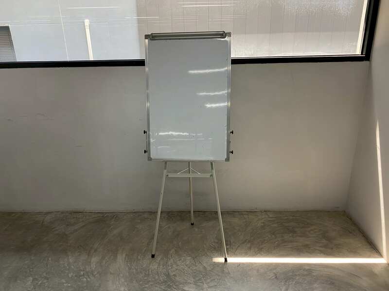 White flipchart board with stand