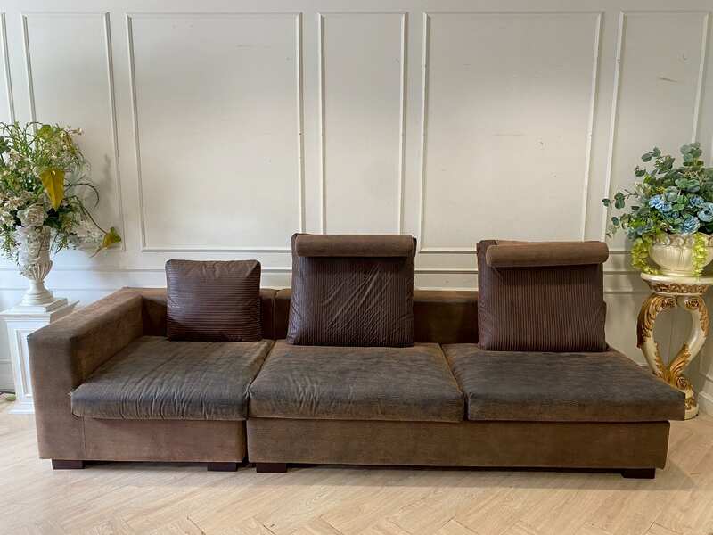3-Seater Sofa with Leather Cushions, SB Furniture Brand