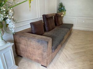 3-Seater Sofa with Leather Cushions, SB Furniture Brand