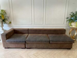 3-Seater Sofa with Leather Cushions, SB Furniture Brand