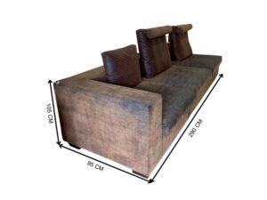 3-Seater Sofa with Leather Cushions, SB Furniture Brand
