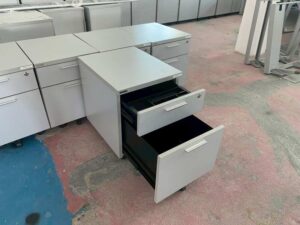 Rockworth Mobile Filing Cabinet, 2 Drawers, Grey