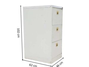 Steel filing cabinet, 3 drawers, LEECO brand, small handle._UQ7QFJRM84