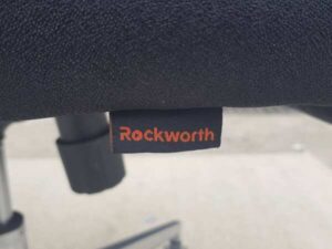 Office chair, fabric cushion, mesh backrest, black, Rockworth brand
