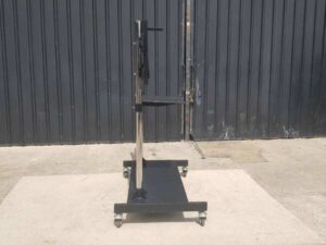 TV stand, steel frame, with wheels, black