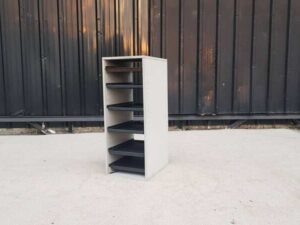 6-Shelf Storage Rack with Tray, White