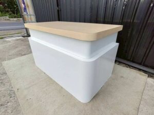 Exhibition Counter with Wood-Finish Top