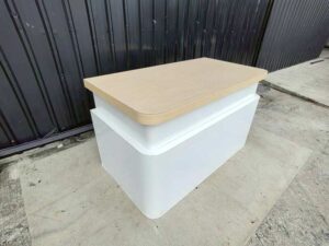 Exhibition Counter with Wood-Finish Top