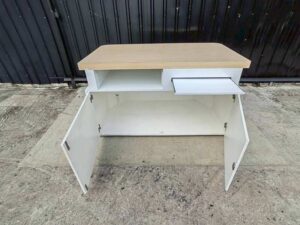 Exhibition Counter with Wood-Finish Top