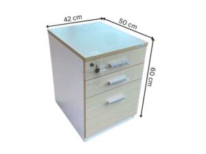 Mobile cabinet with 3 drawers, cream color
