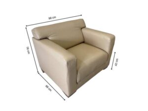 2+1+1 seater sofa set, leather upholstery, cream color