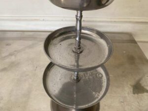 3-Tier Shiny Metal Food and Snack Display Stand