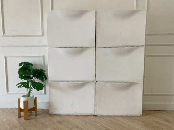 Shoe cabinet with 3 drawers, plastic, white