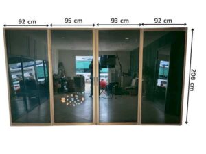 Sliding glass door with fixed panel