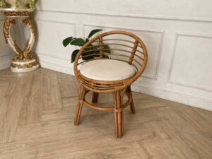 Rattan chair, fabric cushion, white_W5RTZFQYH0