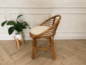 Rattan chair, fabric cushion, white_W5RTZFQYH0