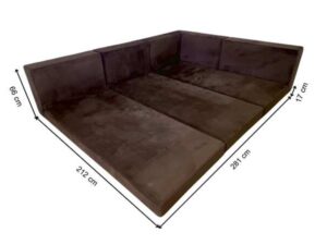 Family Bed, Dark Brown Velvet