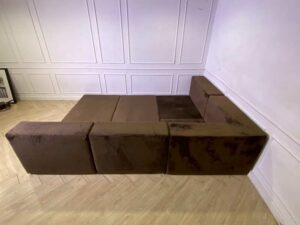 Family Bed, Dark Brown Velvet