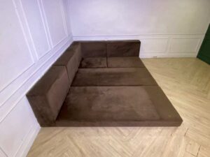Family Bed, Dark Brown Velvet