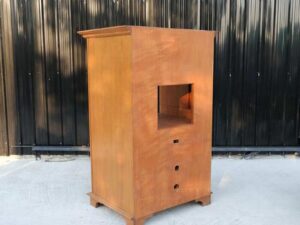 Teak wood frame cabinet, 4 shelves, TV cabinet, hotel work_W87SEUGP8P