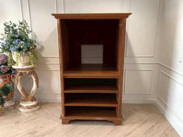 Teak wood frame cabinet, 4 shelves, TV cabinet, hotel work_W87SEUGP8P