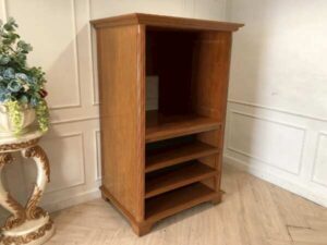 Teak wood frame cabinet, 4 shelves, TV cabinet, hotel work_W87SEUGP8P
