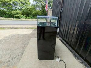 Black Glass Display Cabinet with LED Lighting