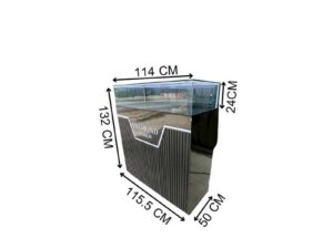 Black Glass Display Cabinet with LED Lighting