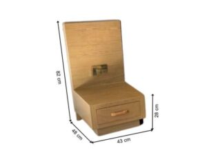 5-foot bed + teak headboard, black mattress, with power plug