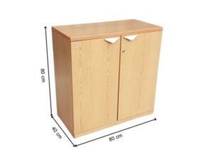 MOFLEX 2-Door File Cabinet with Brown Wood Top