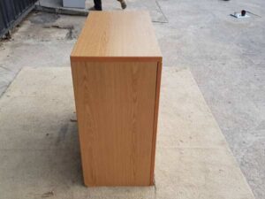 MOFLEX 2-Door File Cabinet with Brown Wood Top
