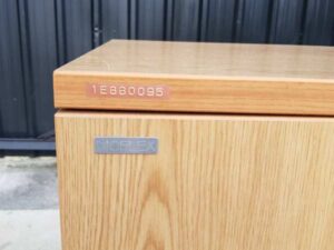 MOFLEX 2-Door File Cabinet with Brown Wood Top