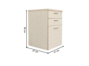Cream-colored 3-drawer mobile cabinet