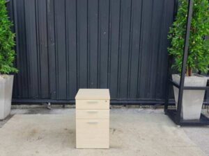 Cream-colored 3-drawer mobile cabinet