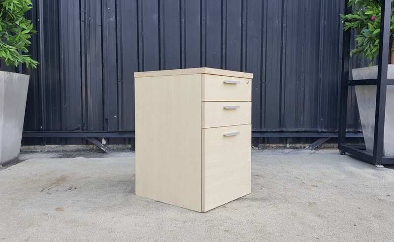 Cream-colored 3-drawer mobile cabinet