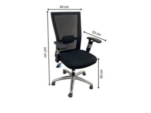 Executive chair, fabric upholstery, mesh backrest, Perfect brand.