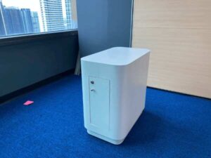 1-door document cabinet, wooden frame, white